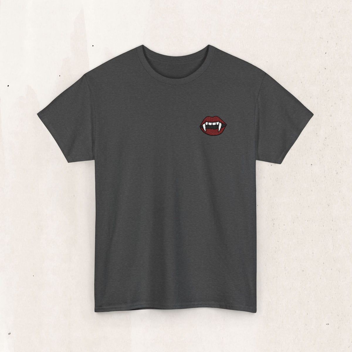 Embroidered Vampire Fangs Tee