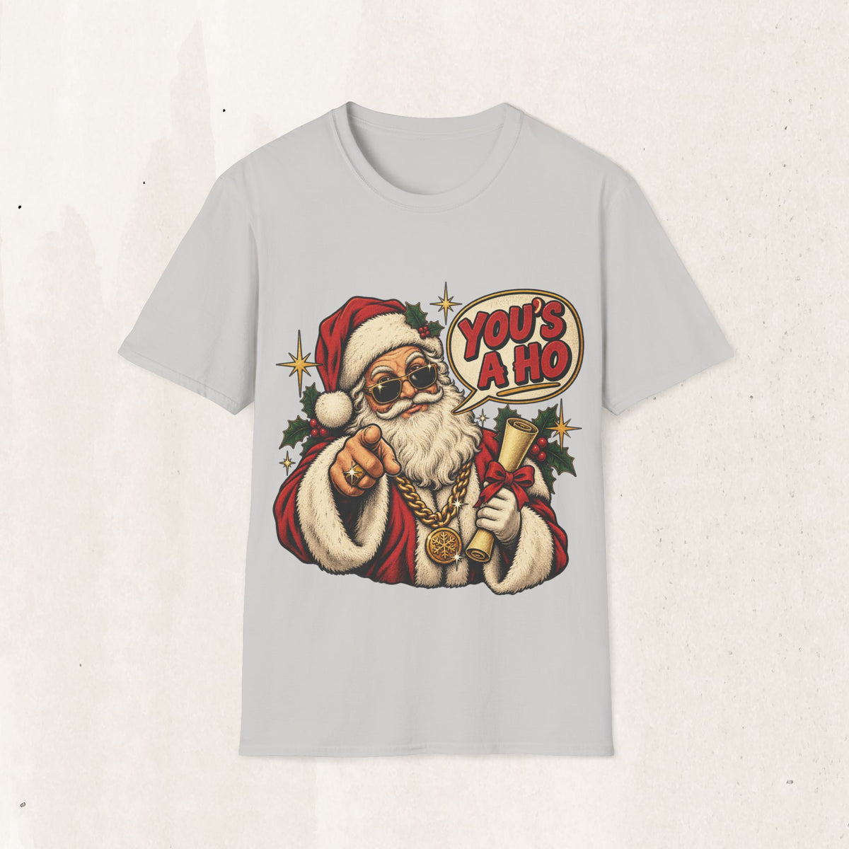 Santa Claus “You’s a Ho” Funny Christmas Tee