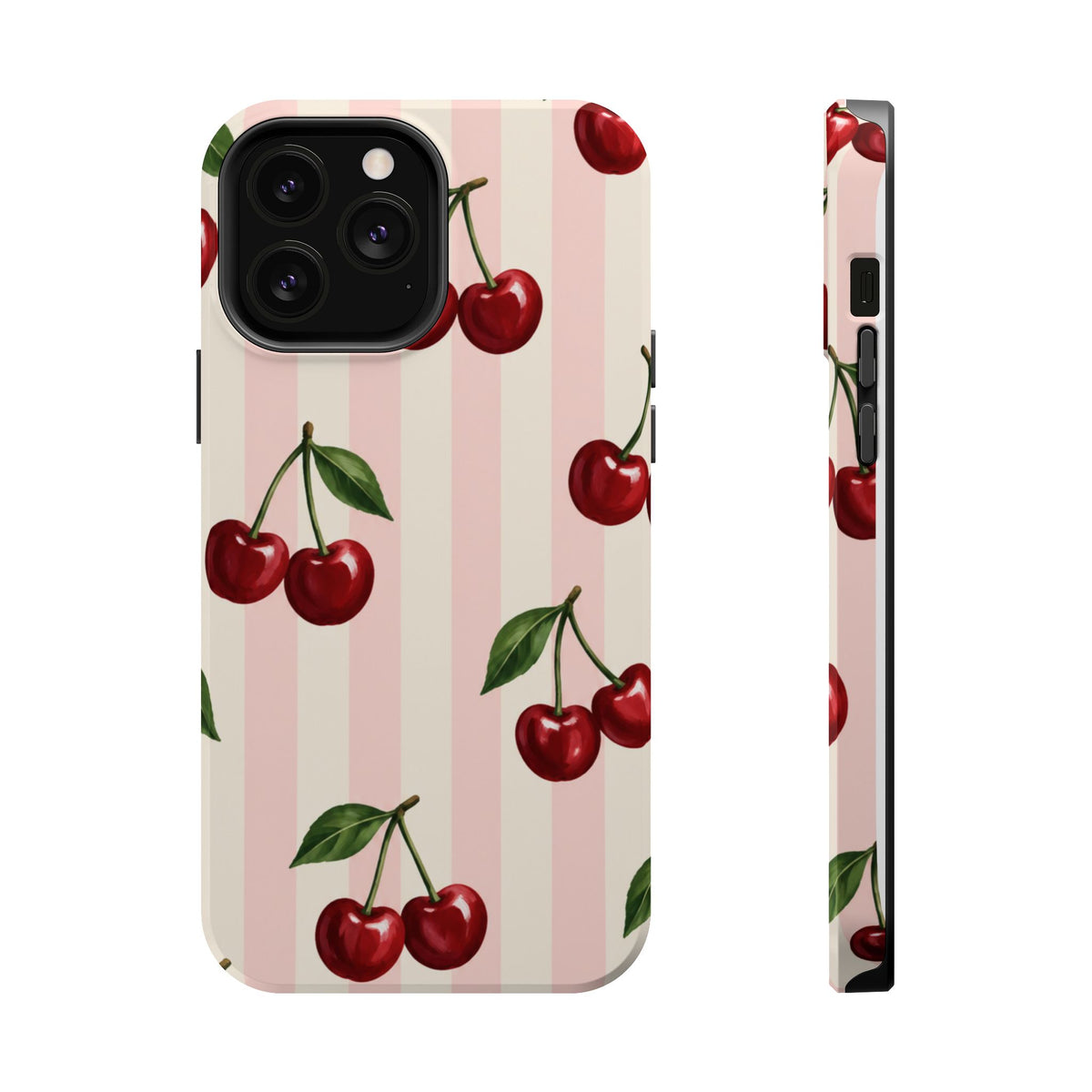 Cherry Stripe Magnetic Phone Case, alternate view