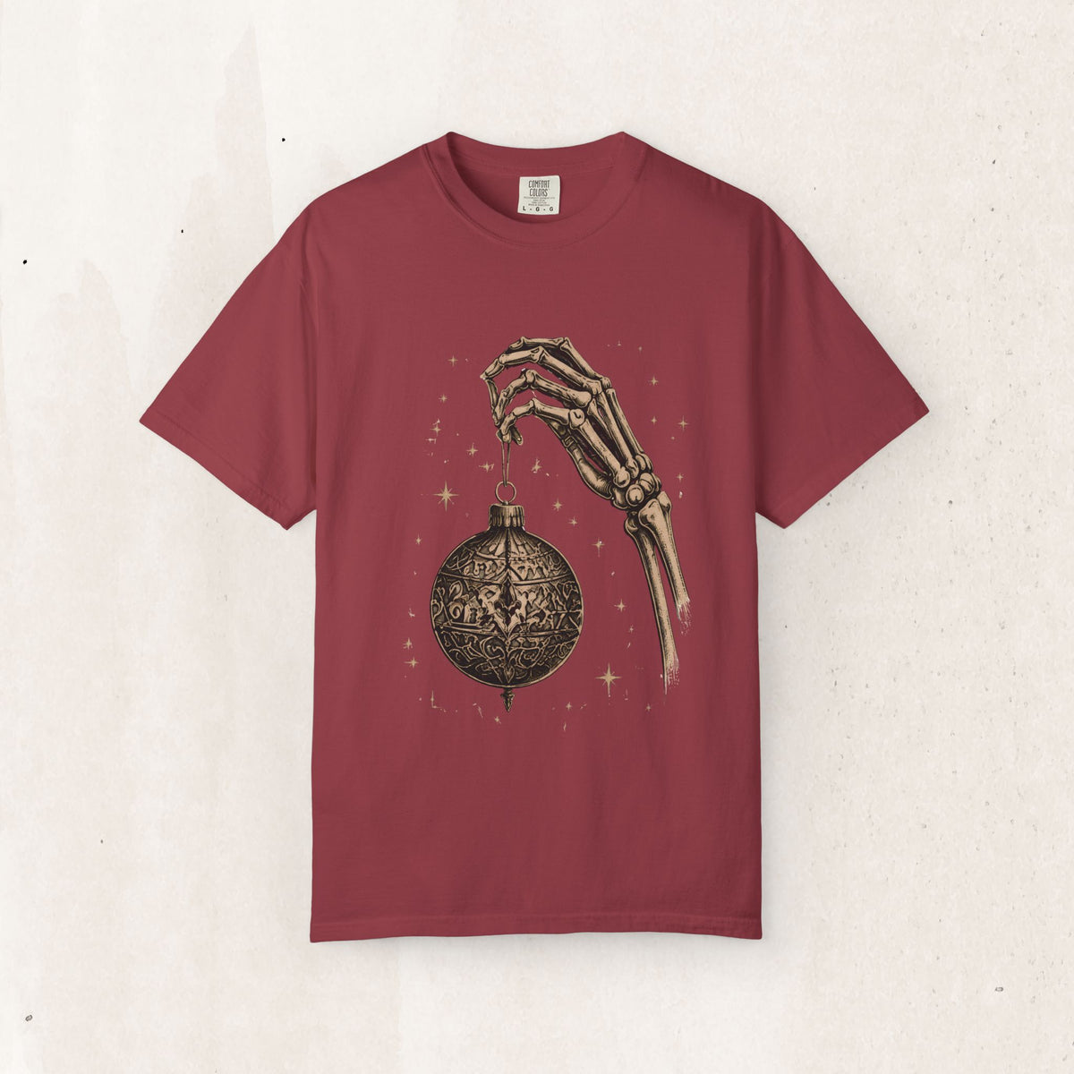Skeleton Hand Holding Ornament Tee Printify