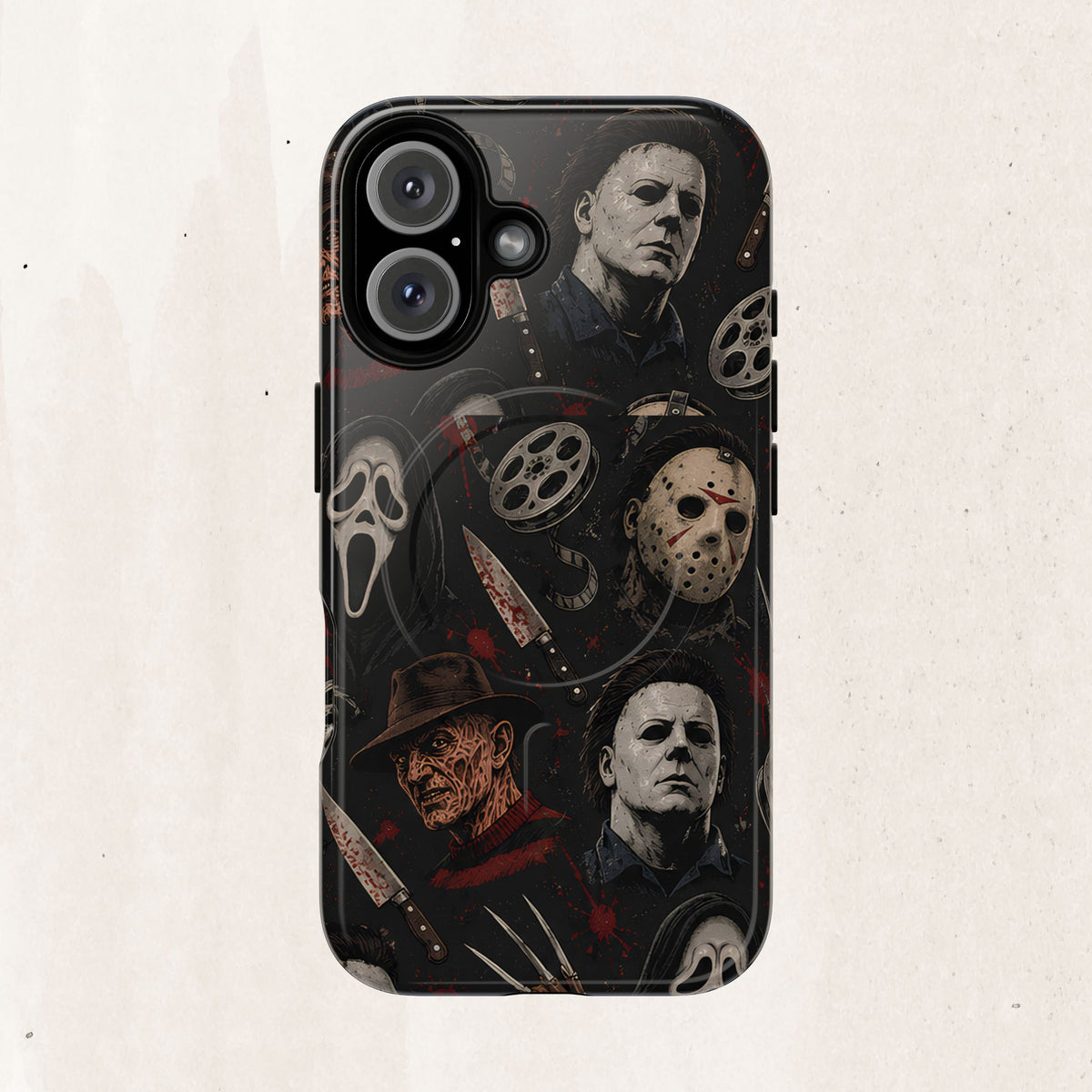 Horror Icons Magnetic Phone Case — Michael Myers, Freddy & Ghost Face Design