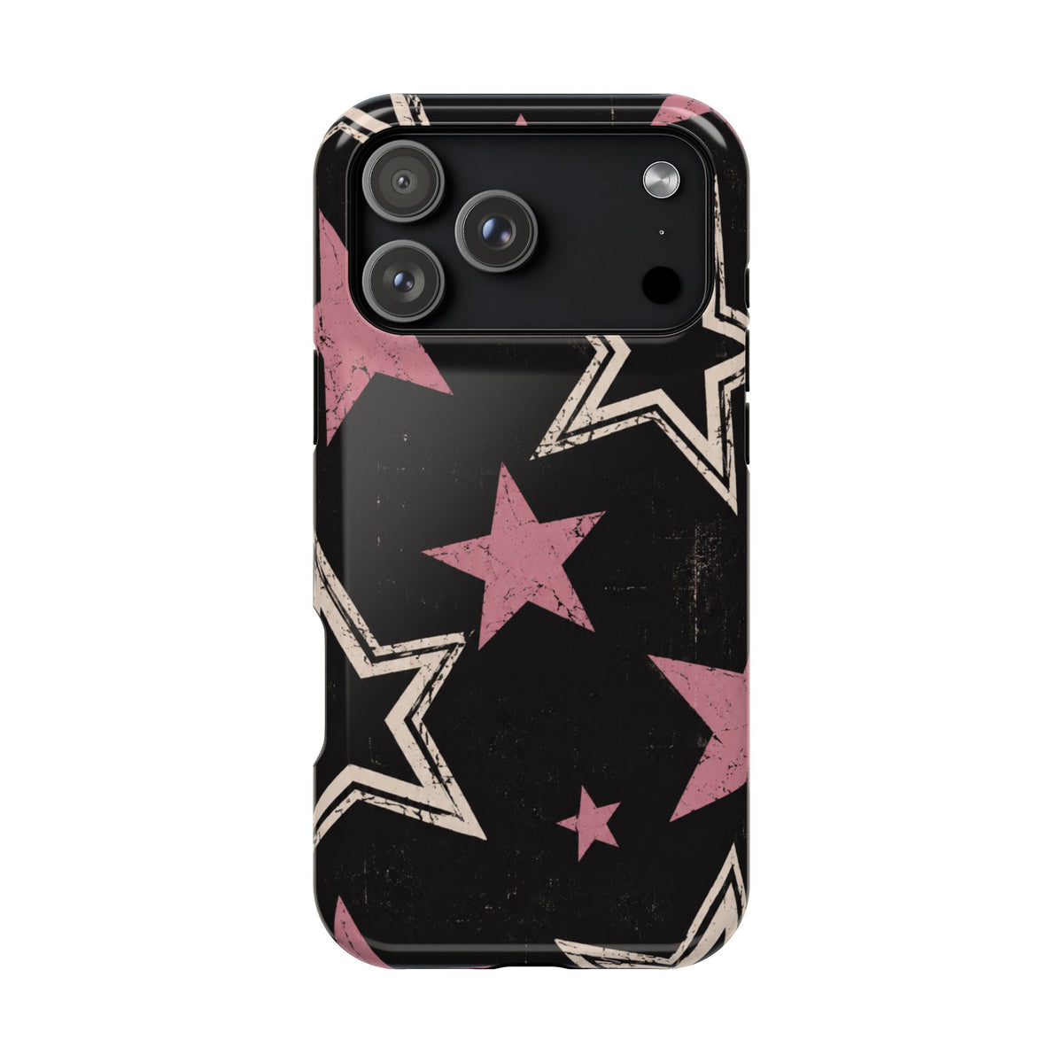 Pink Retro Stars Magnetic Phone Case, alternate view