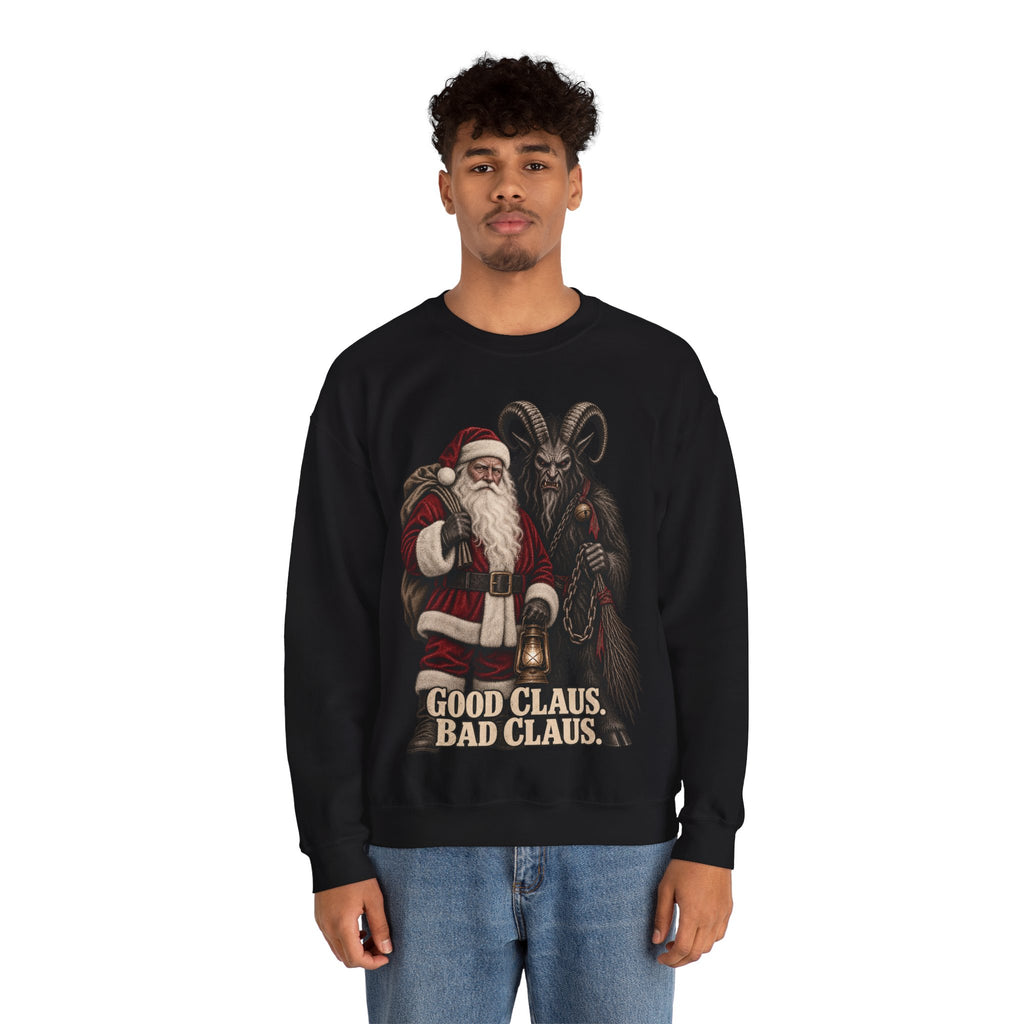 Krampus & Santa Claus Christmas Crewneck Sweater