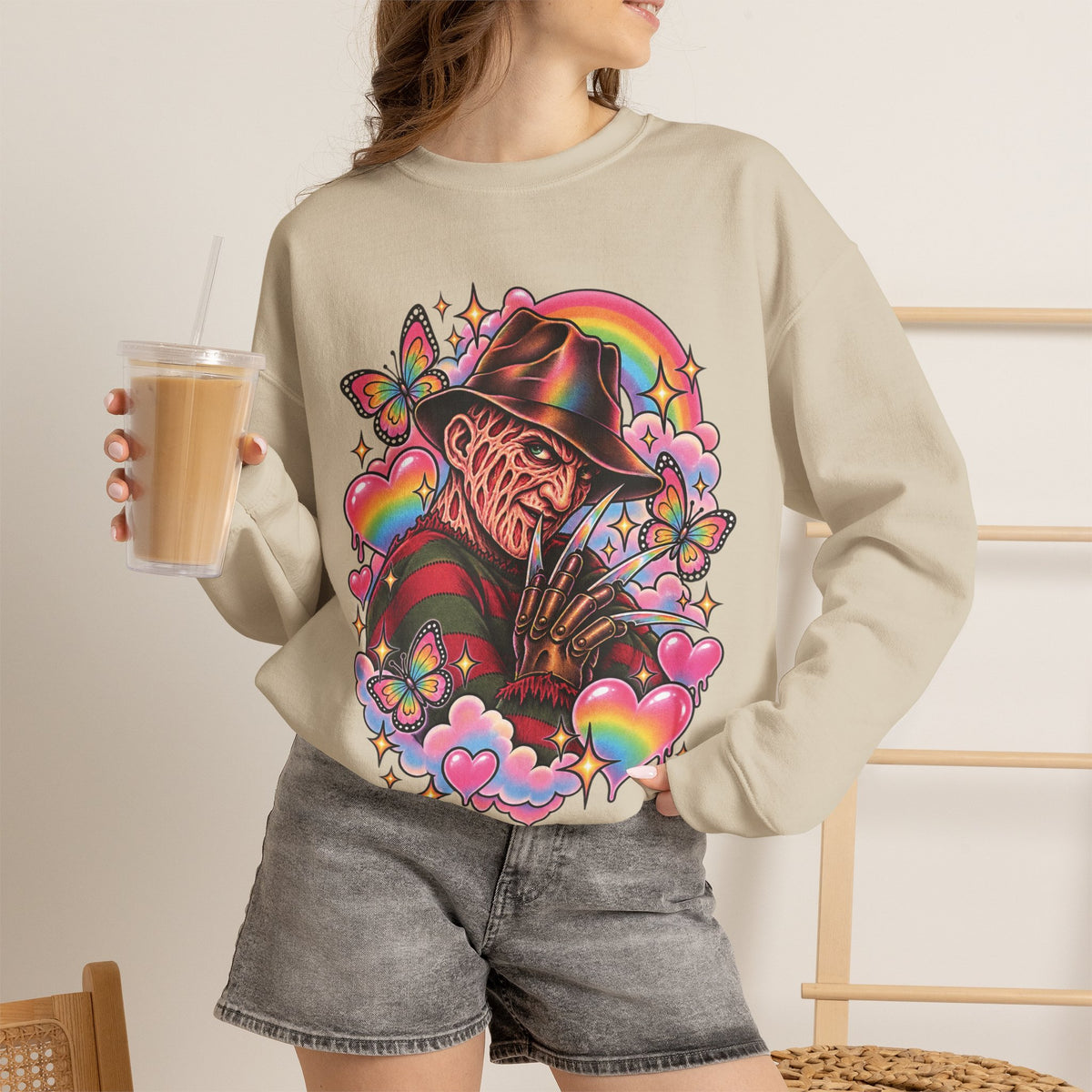 Freddy Krueger Rainbow Crewneck Sweatshirt