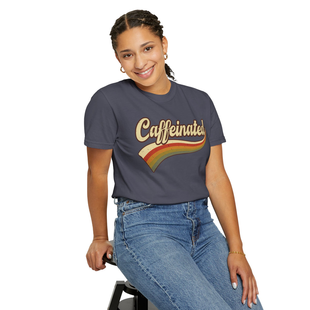 Caffeinated Retro Stripe Tee