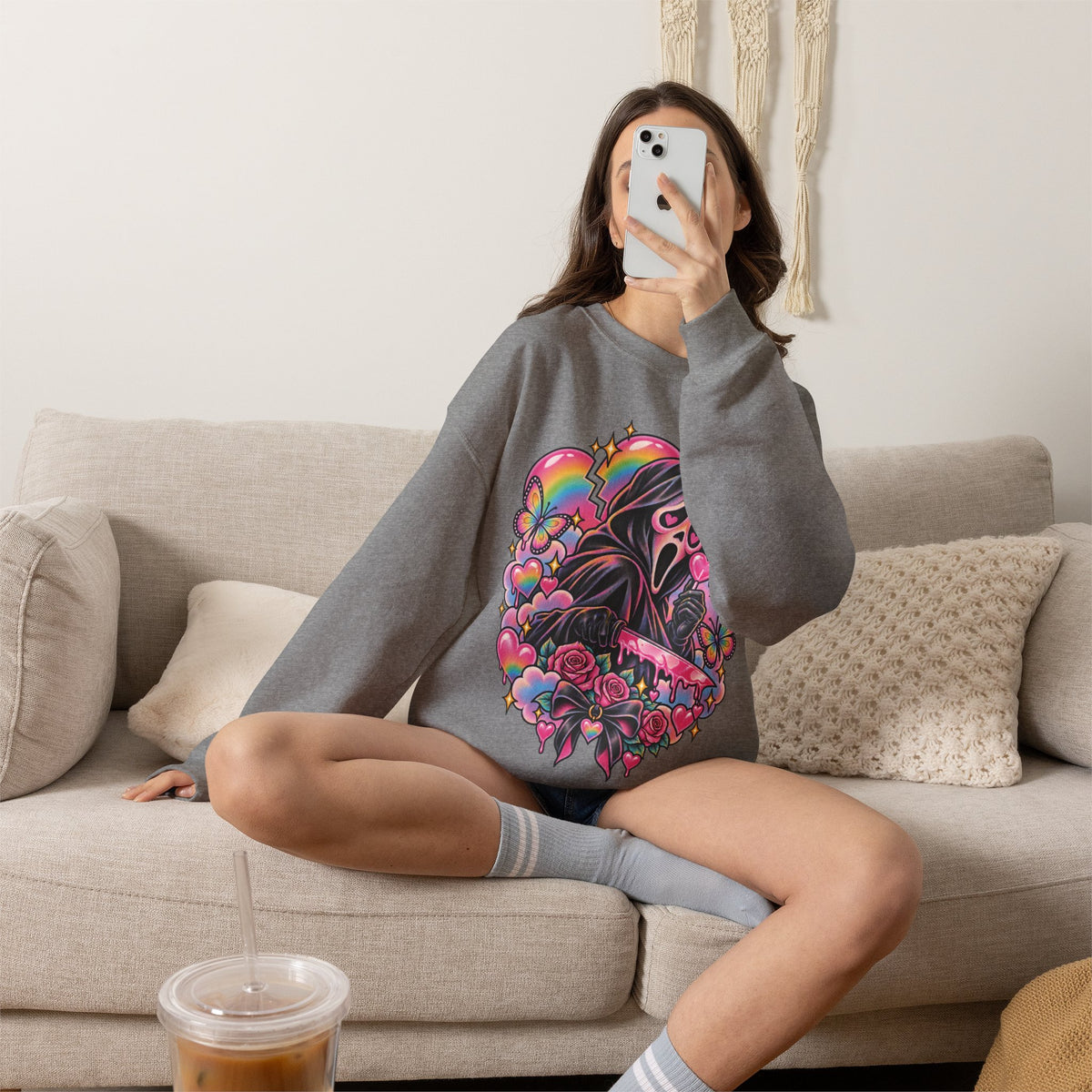 Ghostface Rainbow Crewneck Sweatshirt