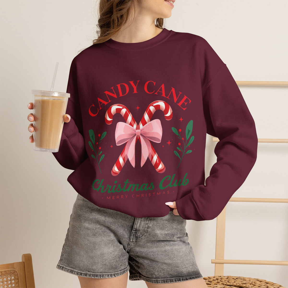 Candy Cane Christmas Club Crewneck Sweatshirt