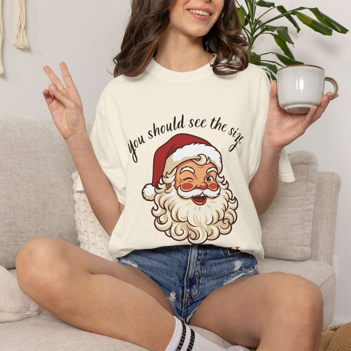 Santa 'You Should See the Size of My Sack' Christmas Tee Printify