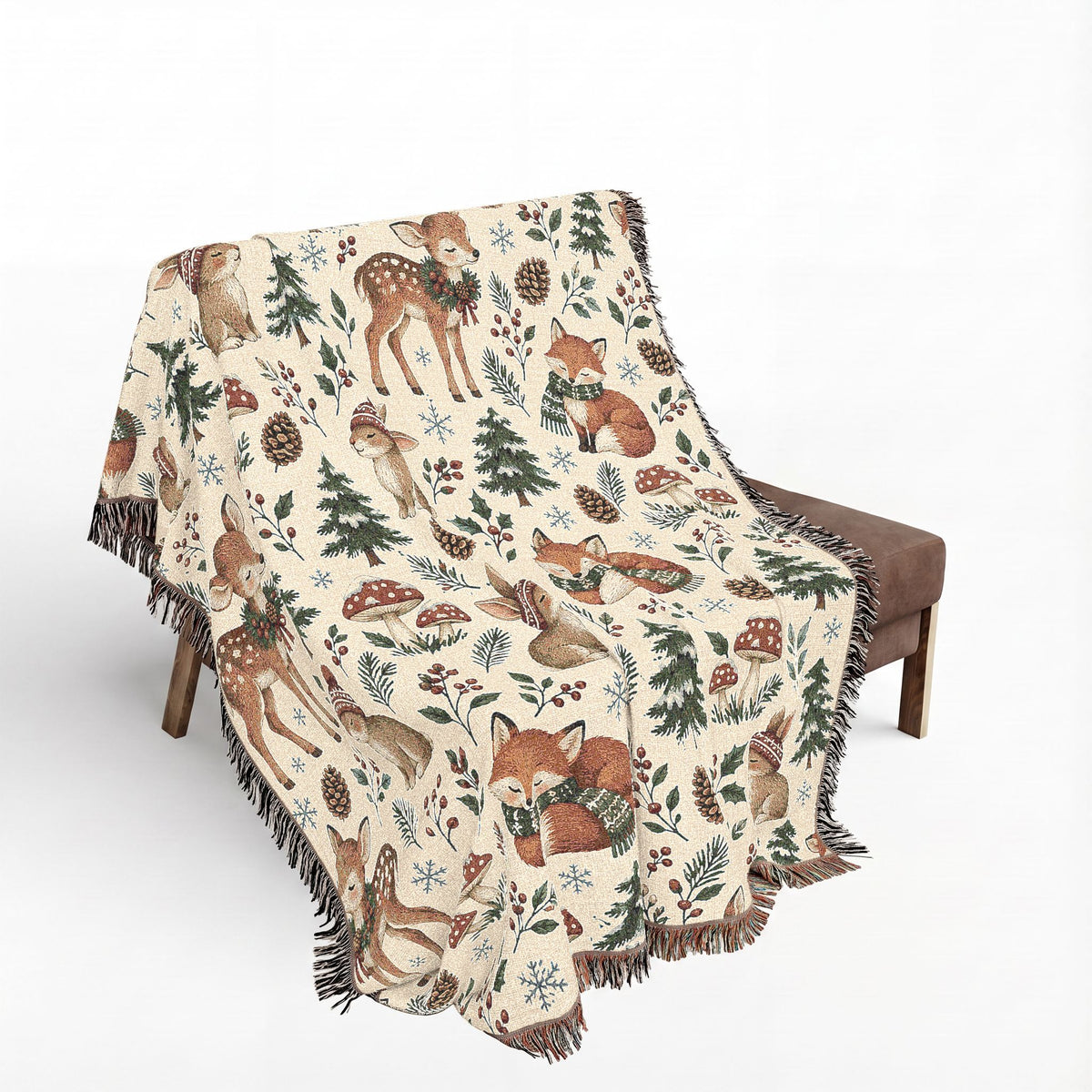 Woodland Winter Woven Blanket