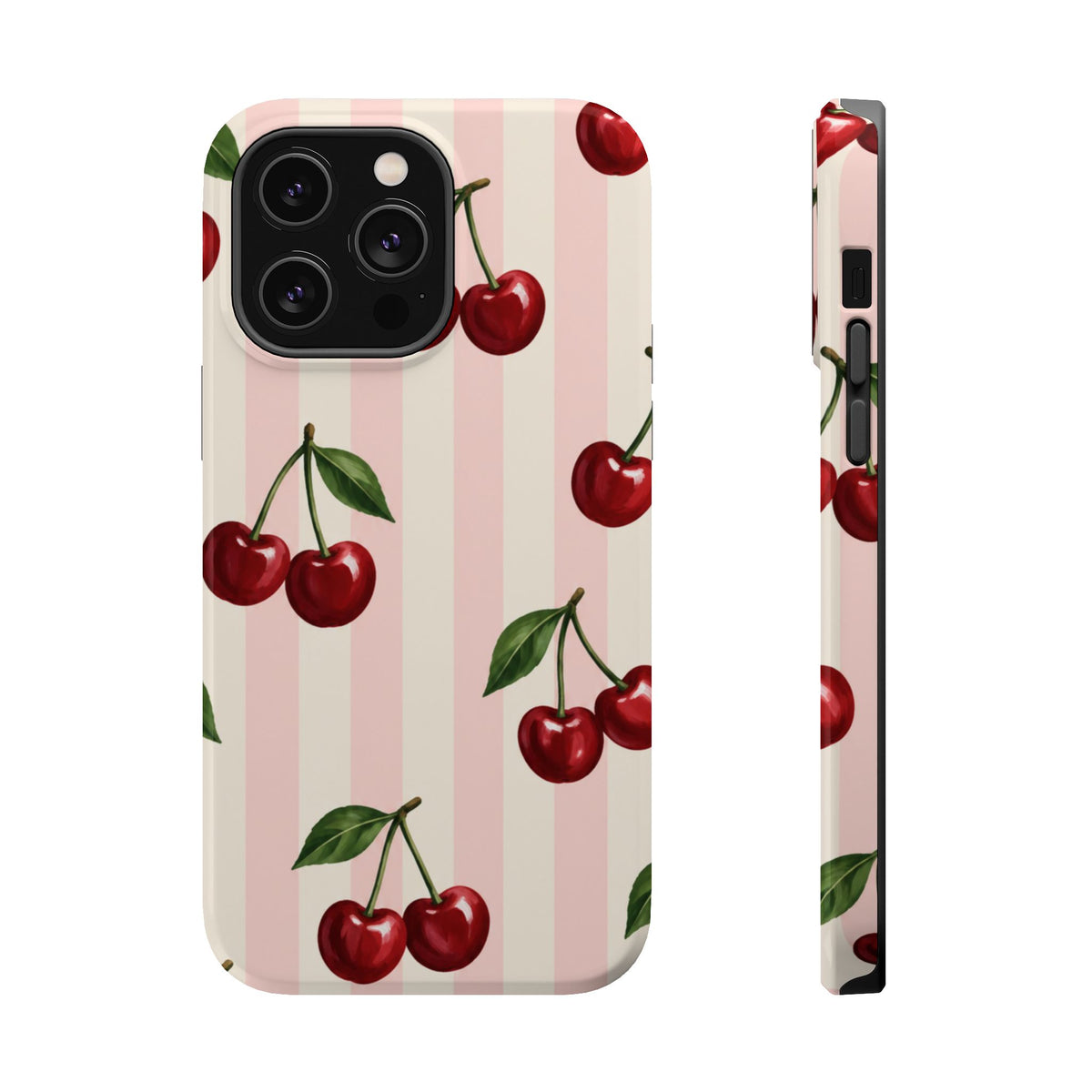 Cherry Stripe Magnetic Phone Case, alternate view