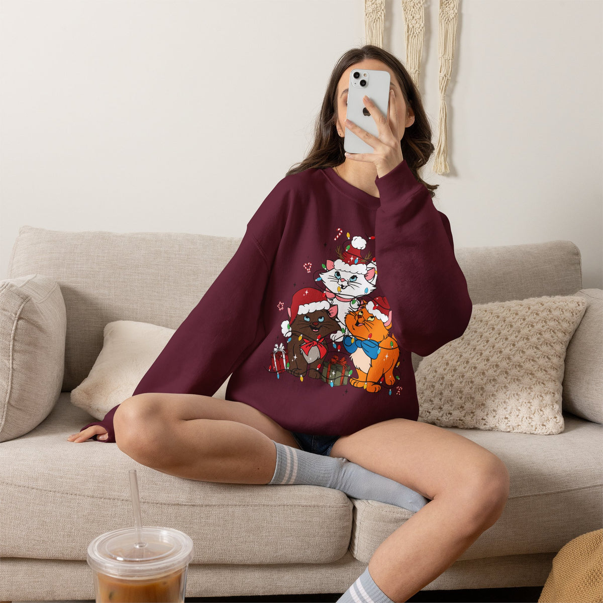 Festive Cartoon Friends Christmas Crewneck Sweatshirt – photo 4