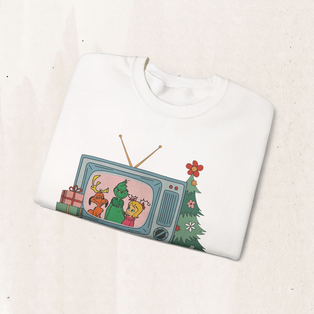 Vintage Christmas TV Sweatshirt, Retro Christmas Crewneck