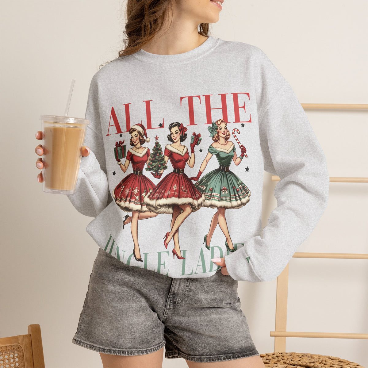 All the Jingle Ladies Christmas Crewneck Sweatshirt – photo 3