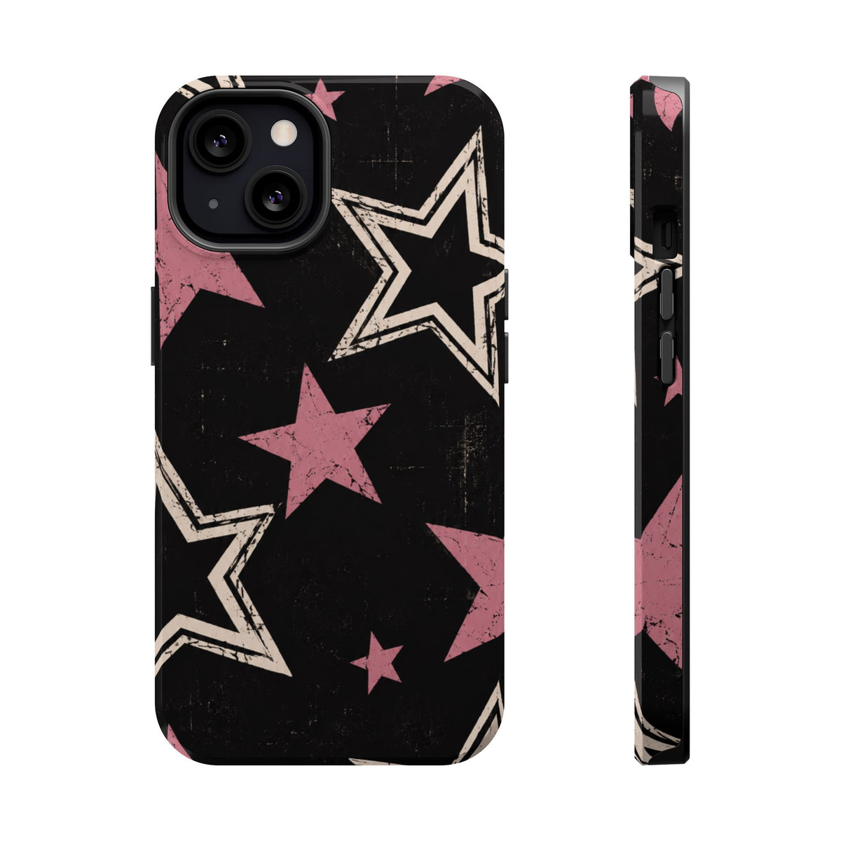 Pink Retro Stars Magnetic Phone Case, alternate view