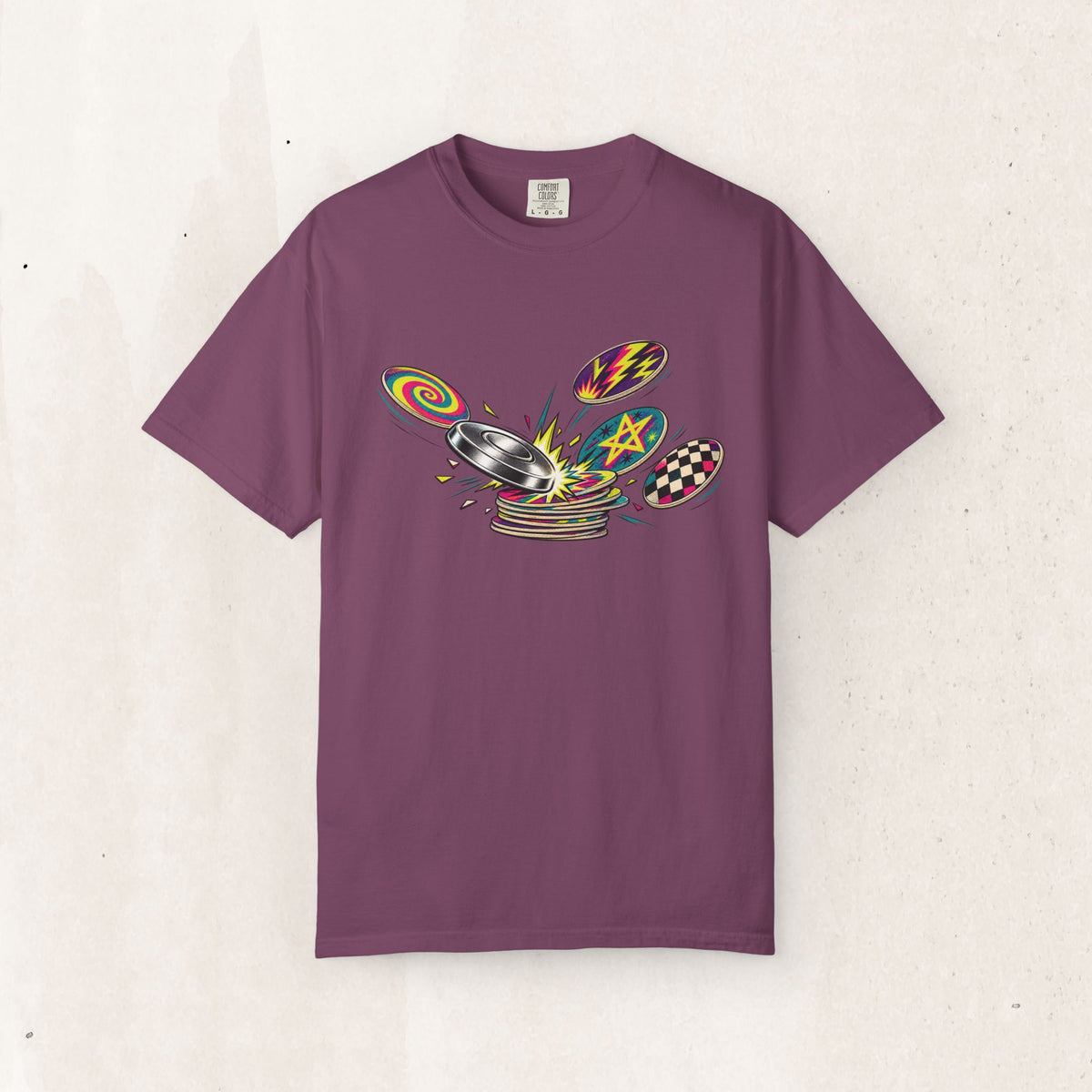 90's Pogs & Slammer Graphic Tee – Berry