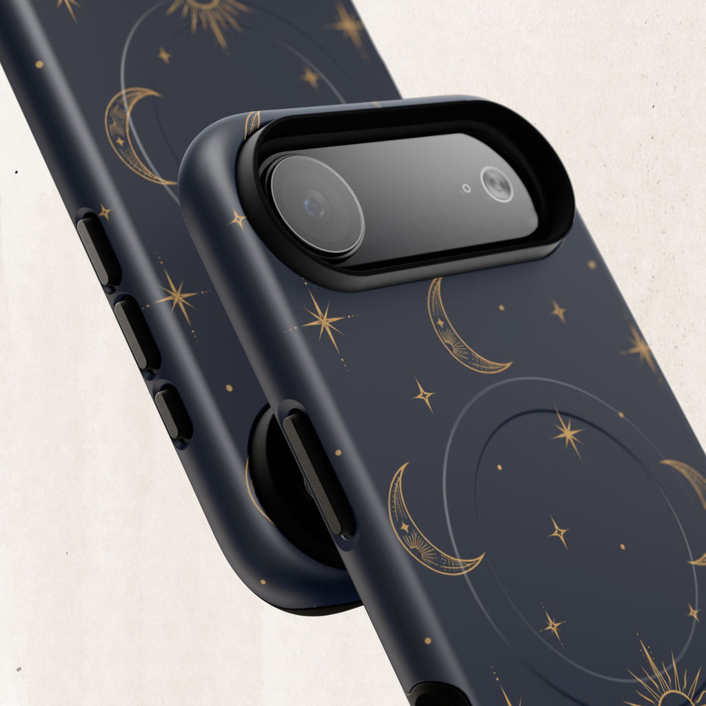Magnetic Phone Case — Celestial Moon & Stars Tough Protective Cover