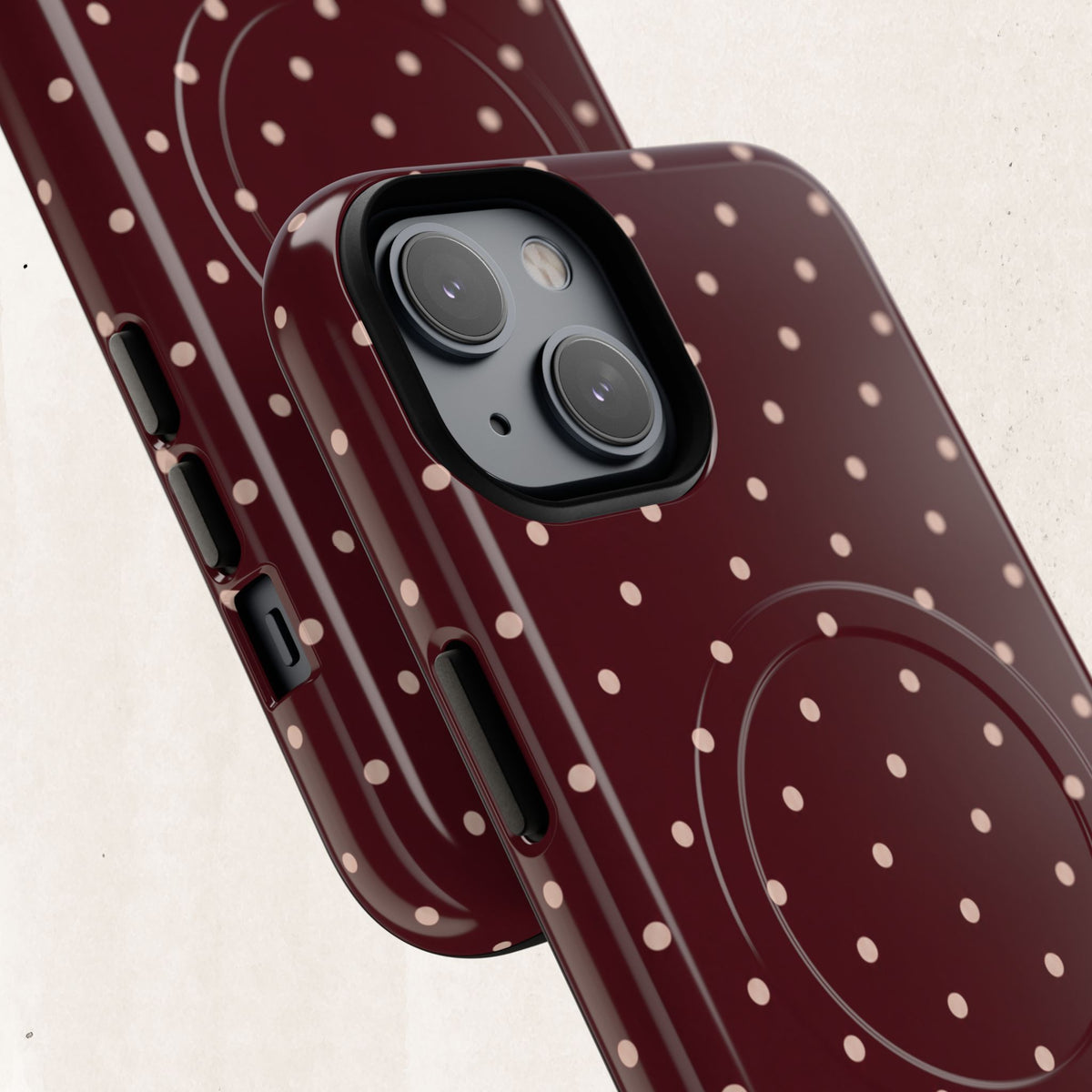 Burgundy Polka Dot Magnetic Phone Case Printify