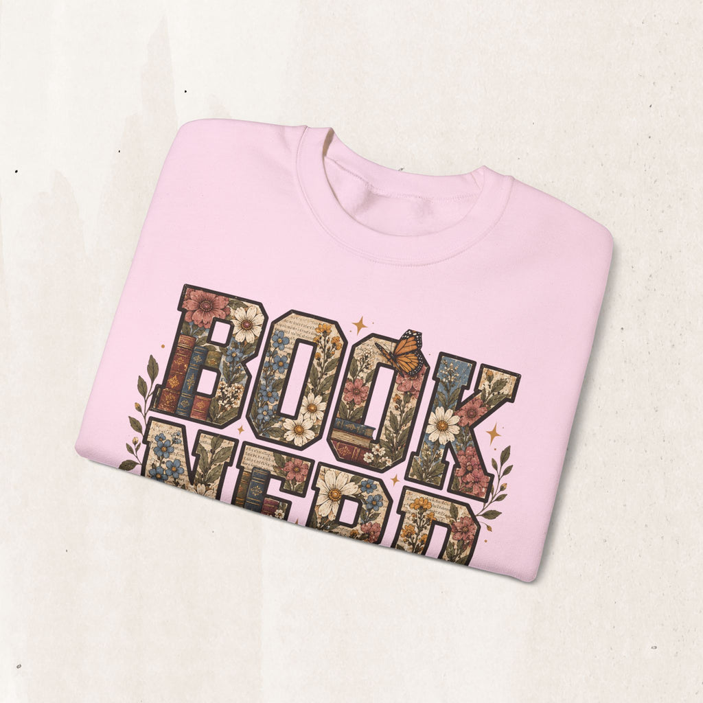 Floral Book Nerd Crewneck Sweatshirt