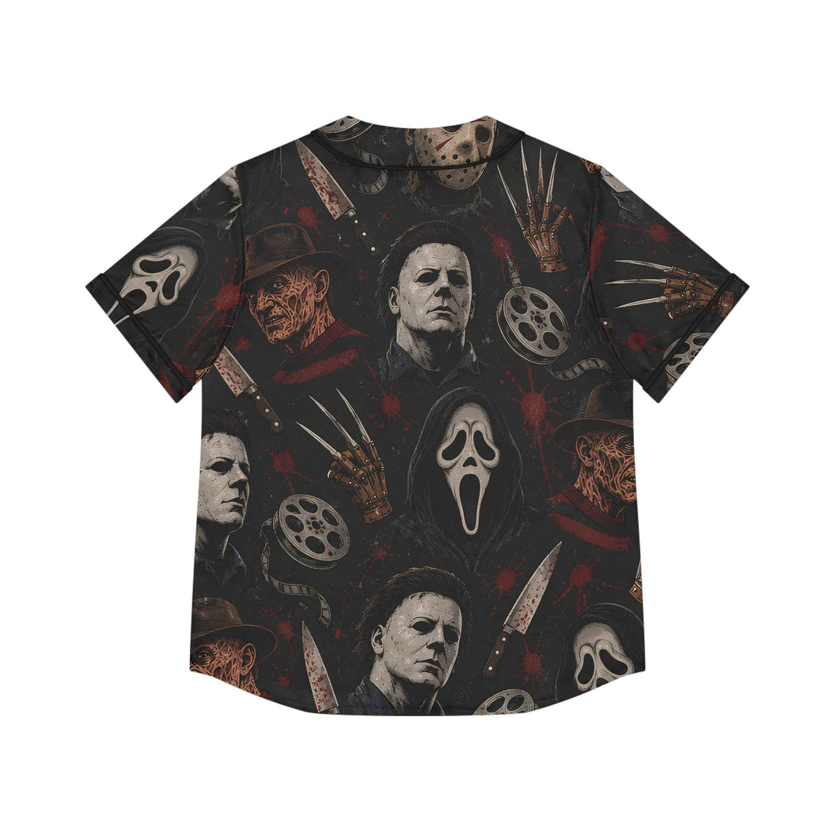Horror Icons Baseball Jersey in Black, alternate view