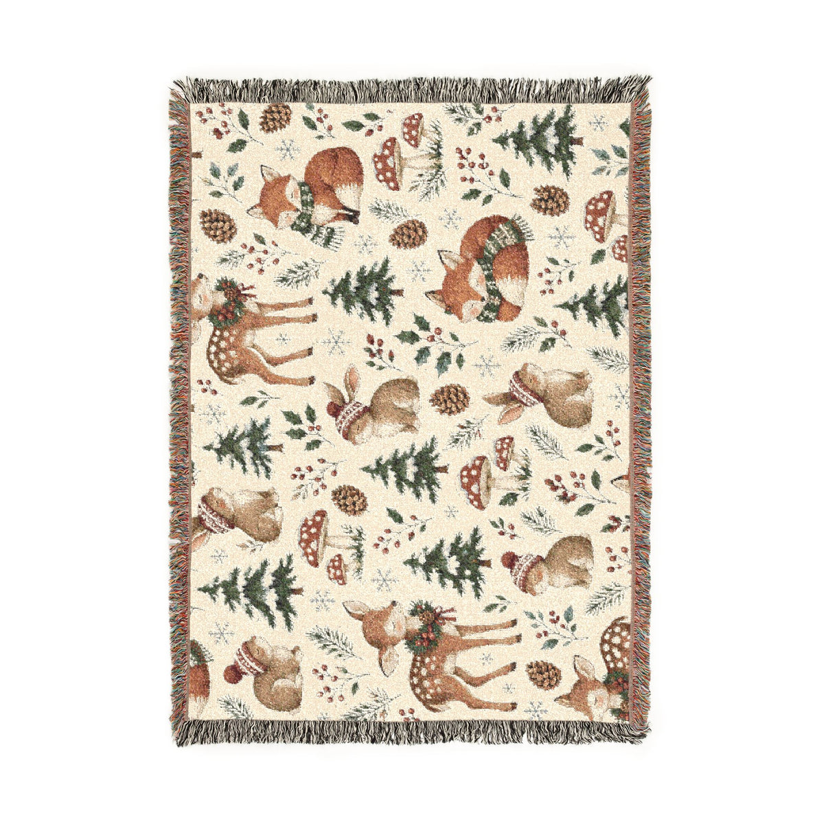 Woodland Winter Woven Blanket