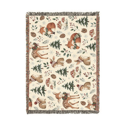 Woodland Winter Woven Blanket