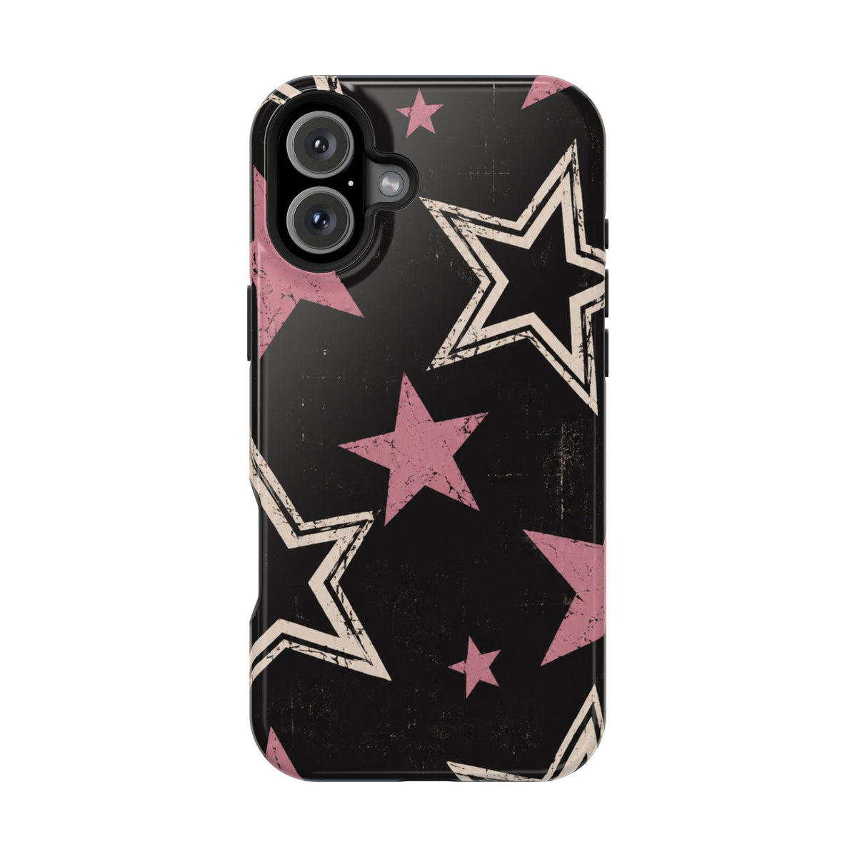 Pink Retro Stars Magnetic Phone Case, alternate view