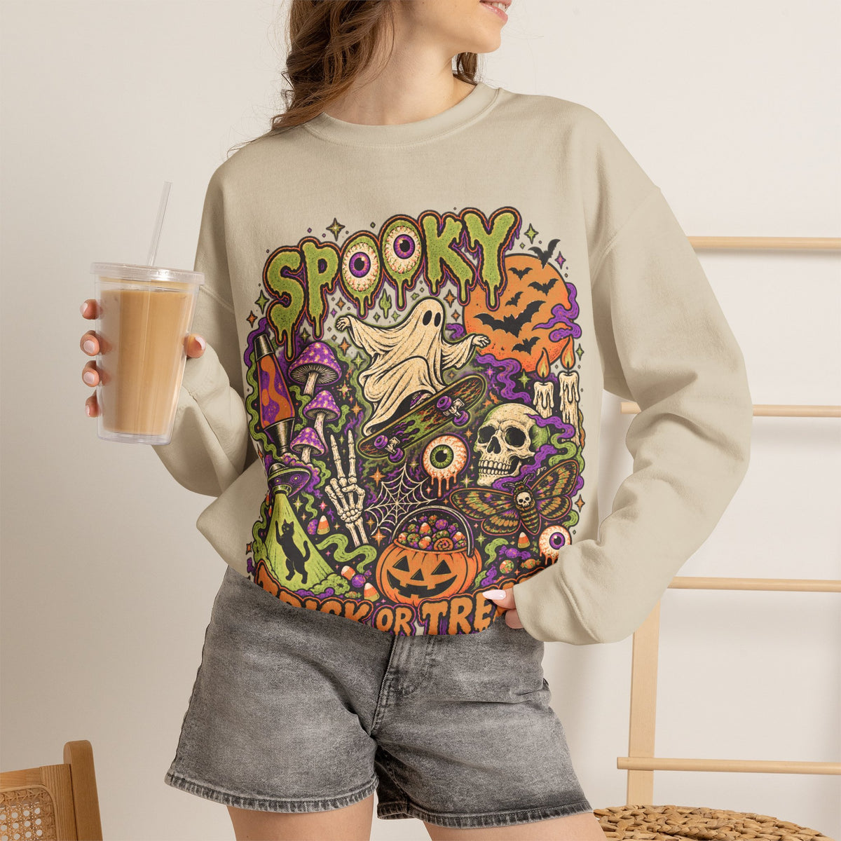 Halloween Spooky Trick or Treat Sweatshirt