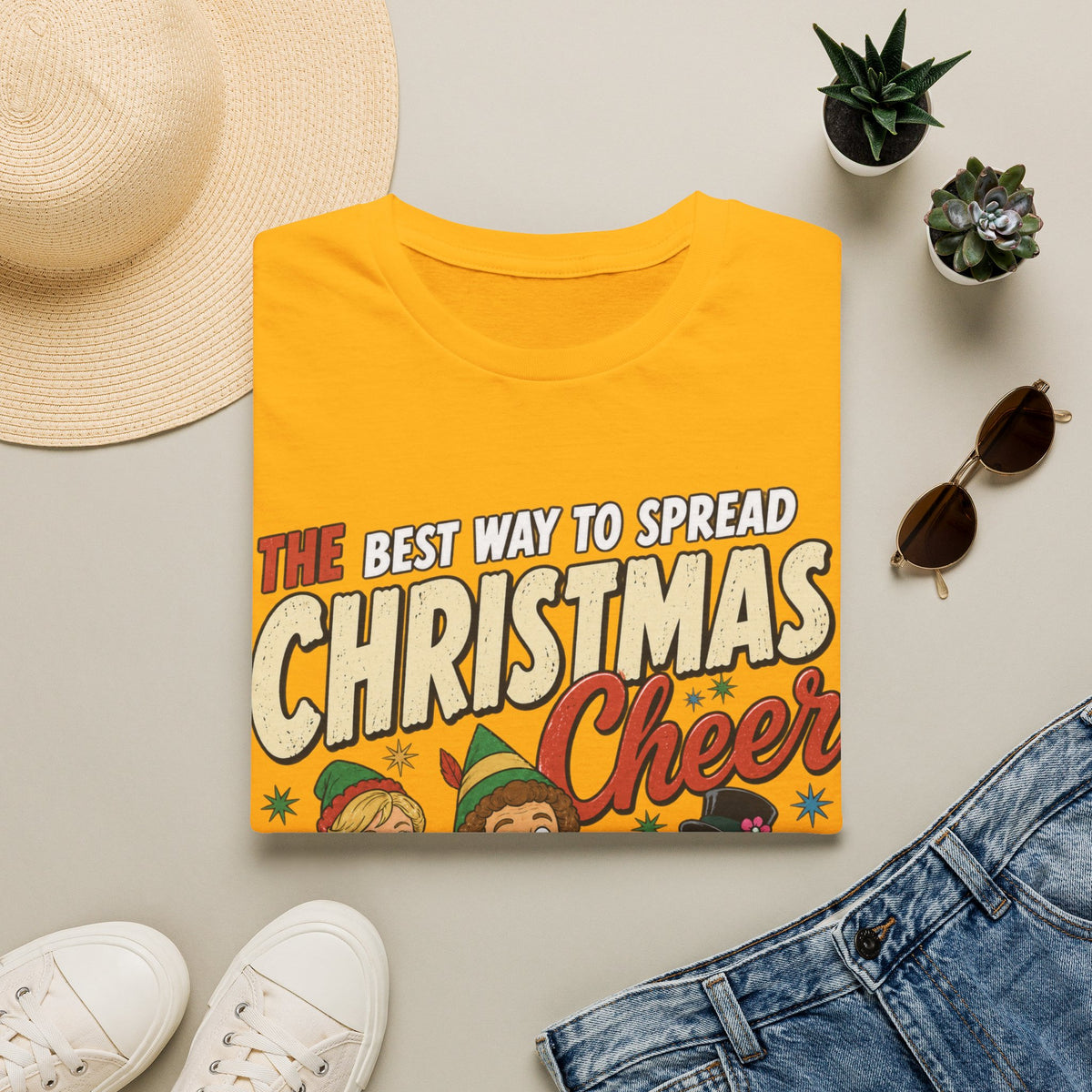 Christmas Cheer T-Shirt — "The Best Way to Spread Christmas Cheer" Retro Holiday Tee