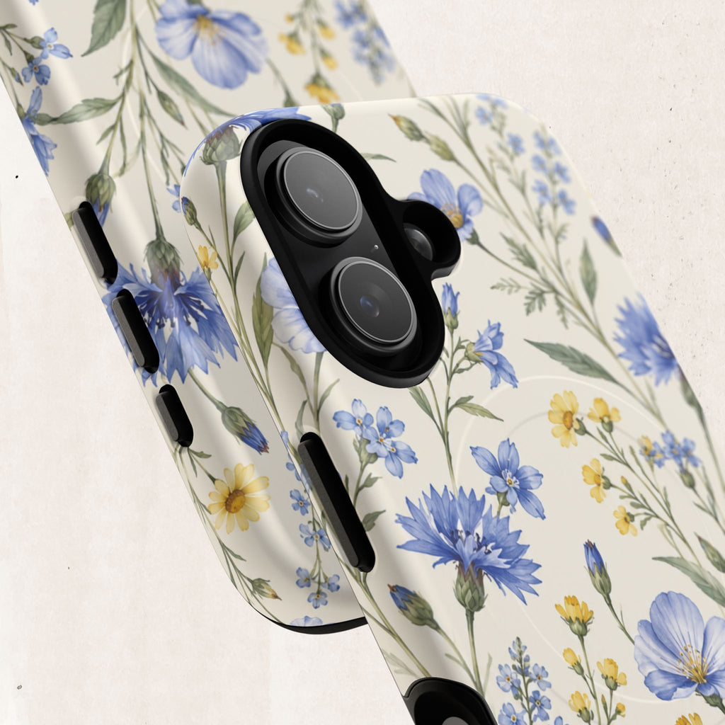 Floral Blue Cornflower  Magnetic Phone Case