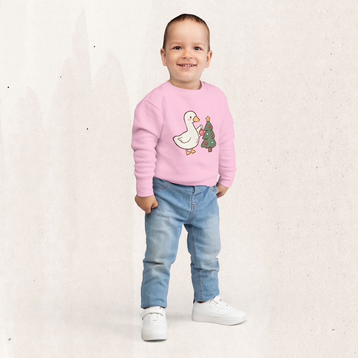 Decorating Duck Toddler Christmas Sweatshirt