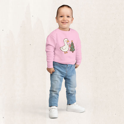 Decorating Duck Toddler Christmas Sweatshirt