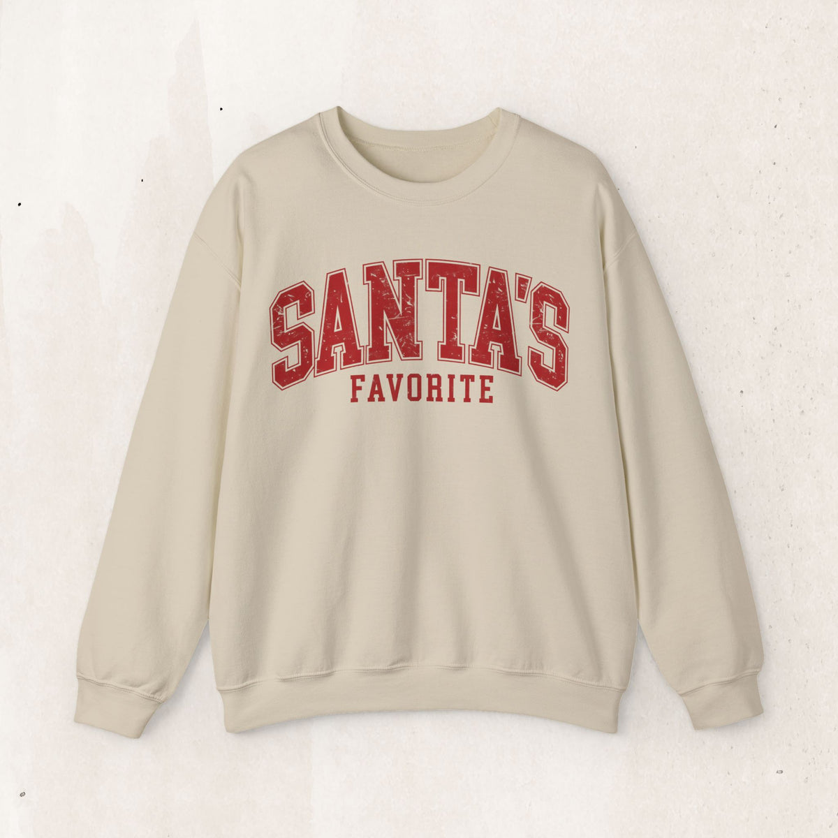 Santa's Favorite varsity Christmas sweatshirt