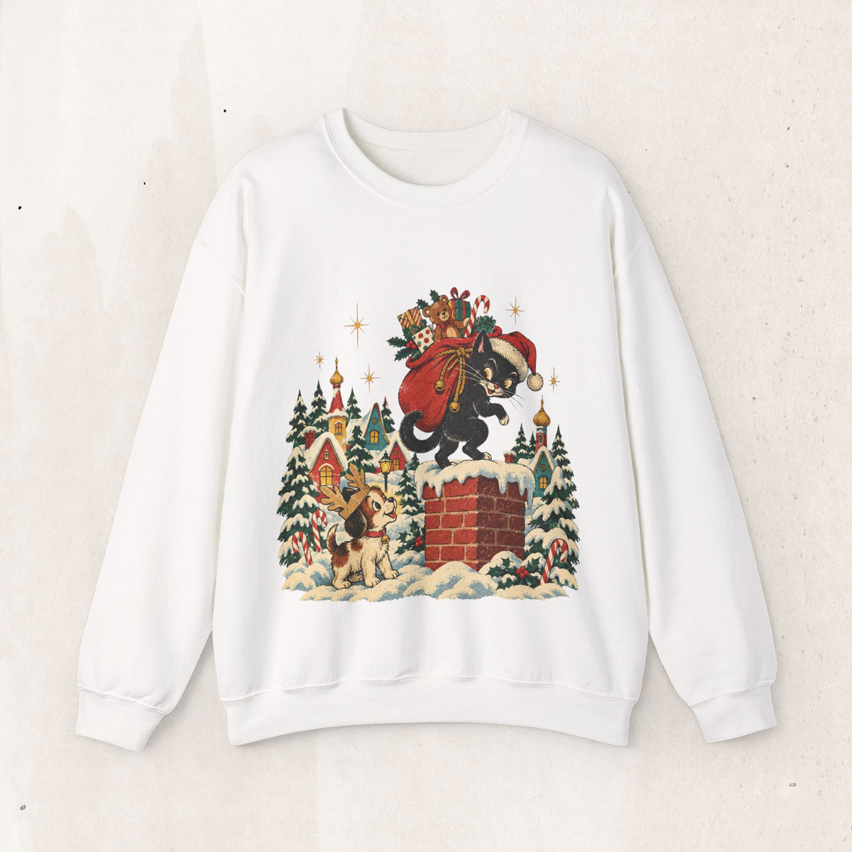 Christmas Santa Bear Sweatshirt, Woodland Bear Christmas Crewneck