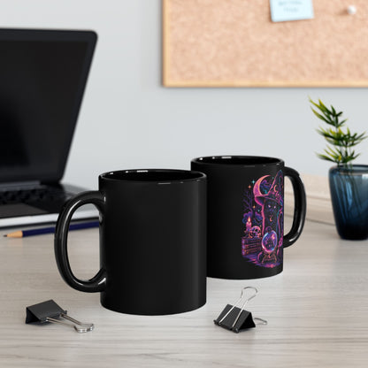 Neon Mystic Witch Cat Mug