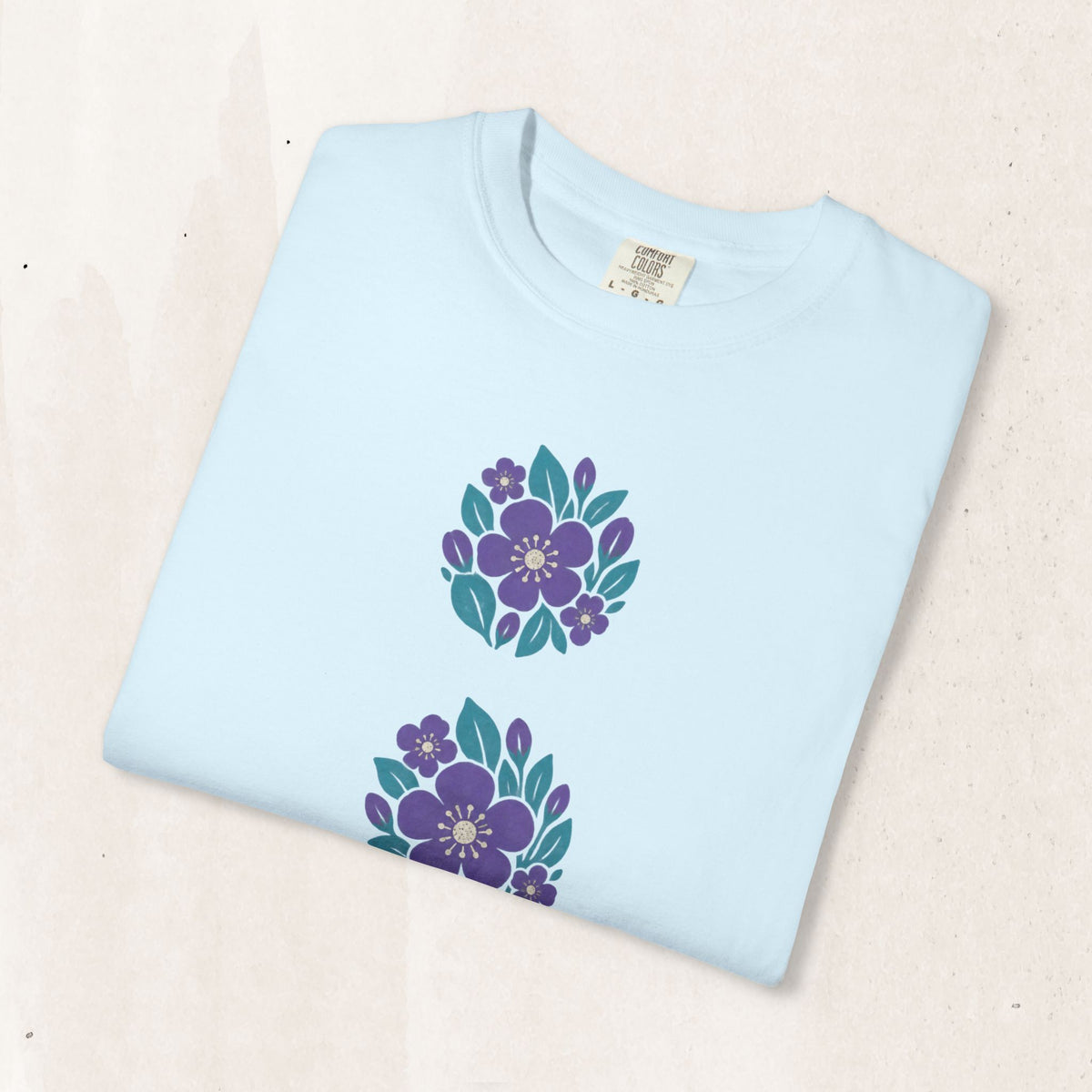 Floral semicolon suicide awareness t-shirt in chambray