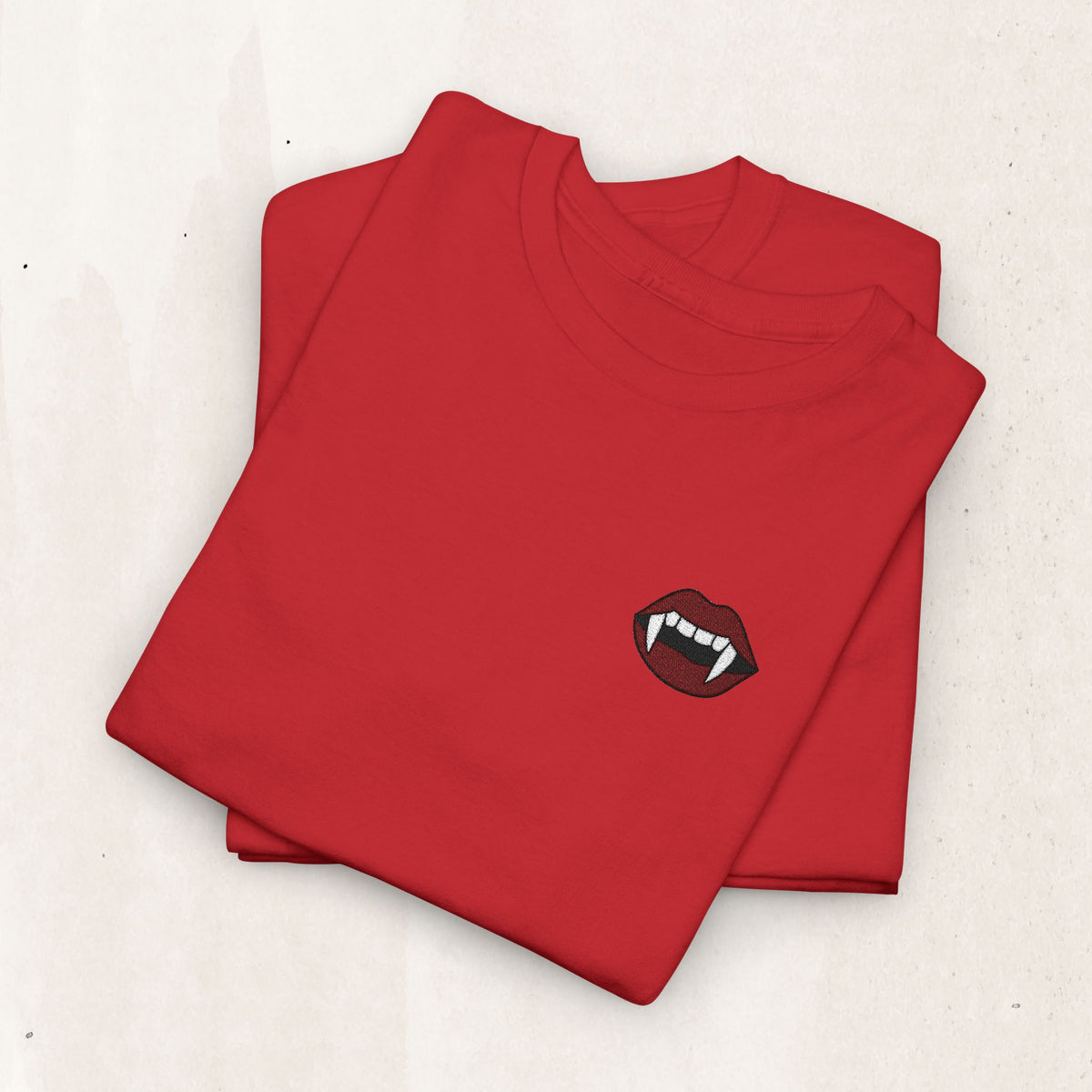 Embroidered Vampire Fangs Tee