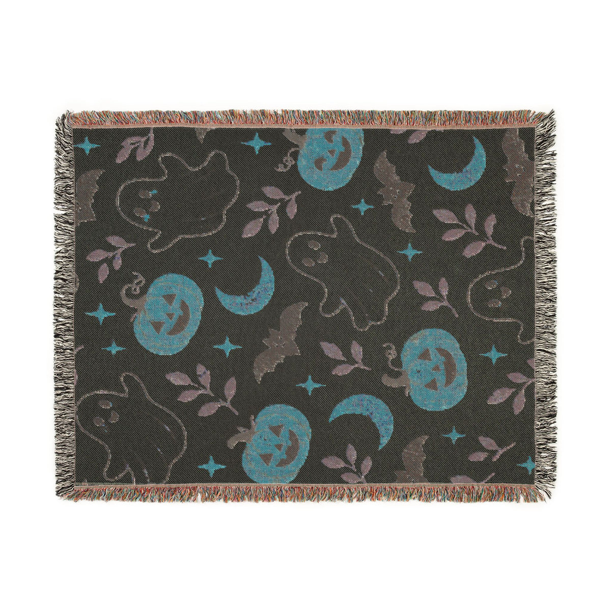 Halloween Ghost & Pumpkin Woven Blanket