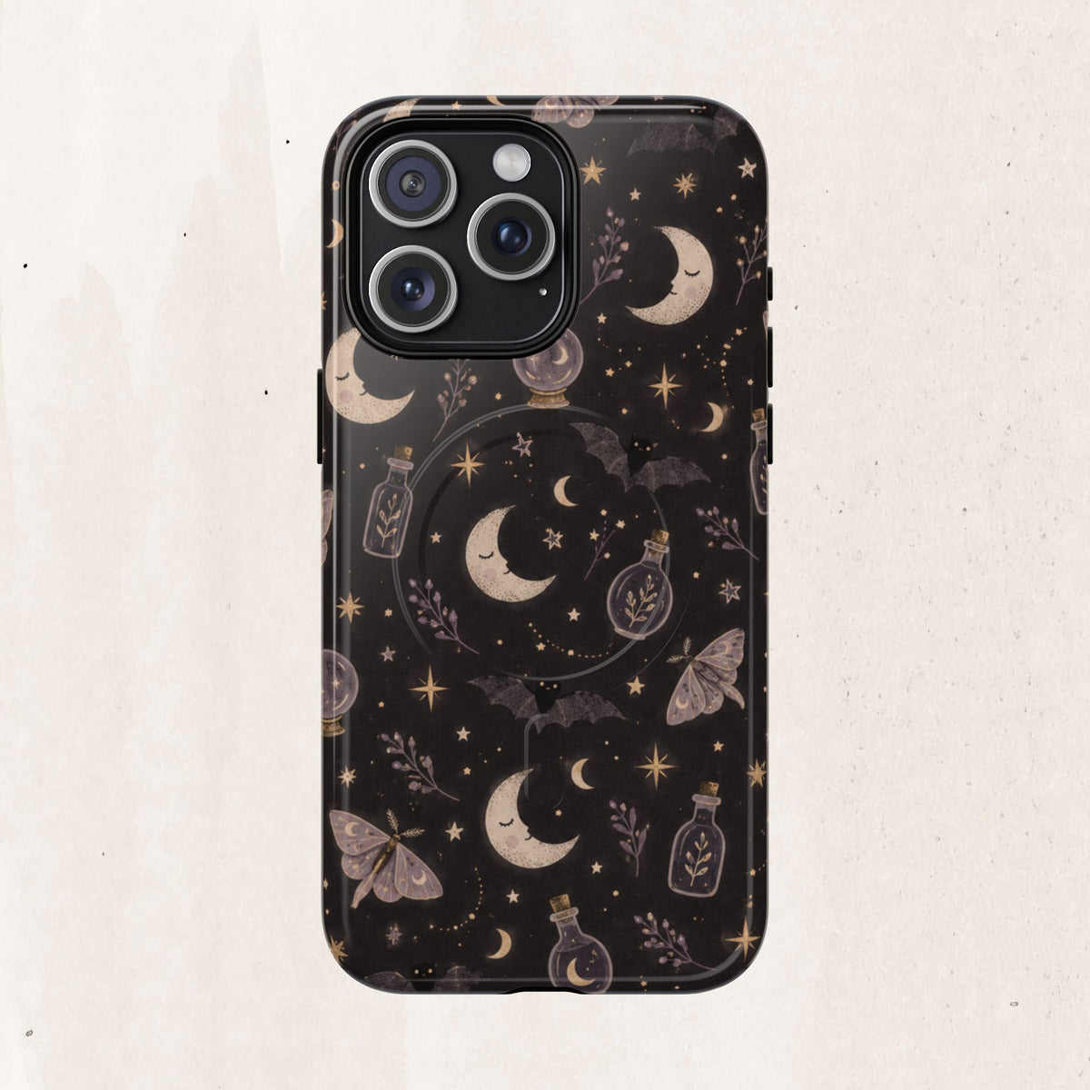 Moon & Moth Magnetic Phone Case — Celestial Protective Tough Case