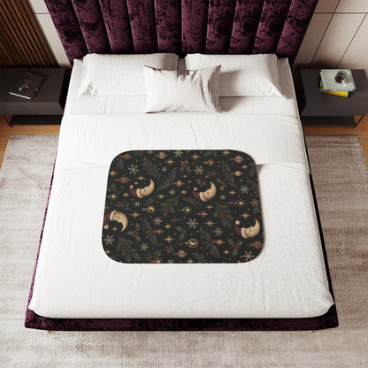 Celestial Christmas Night Sherpa Blanket