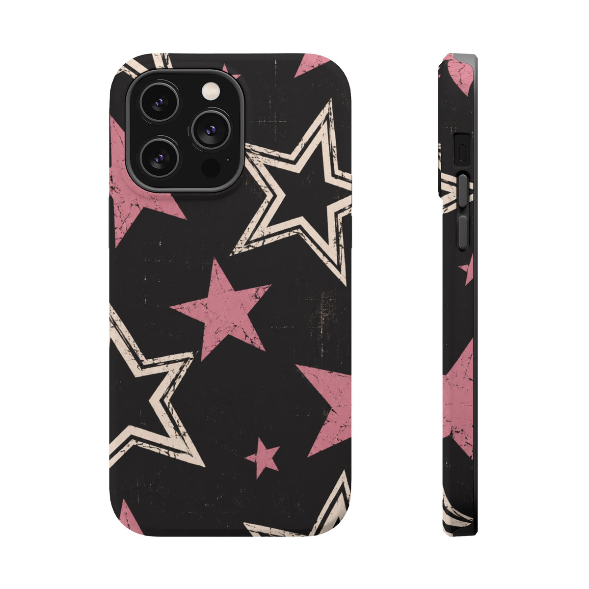 Pink Retro Stars Magnetic Phone Case, alternate view