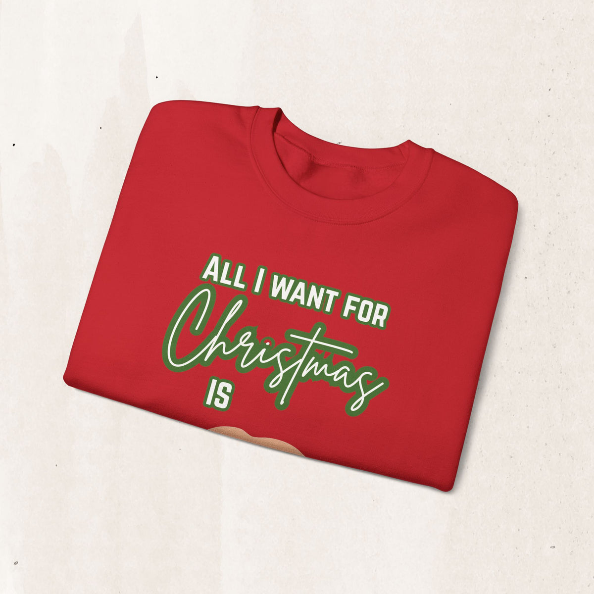 All I Want for Christmas Is You Santa Couples Sweatshirt in Maroon, alternate view