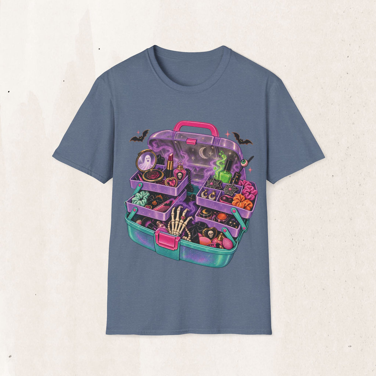 Witchy Makeup Case T‑Shirt — Spooky CABOODLE Kit Graphic Tee