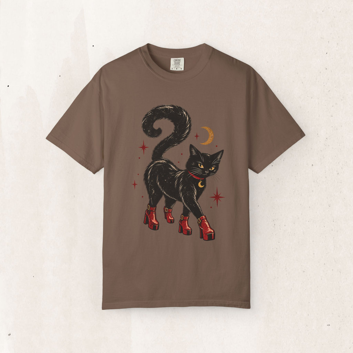 Witchy Cat in Red Boots - Graphic Tee