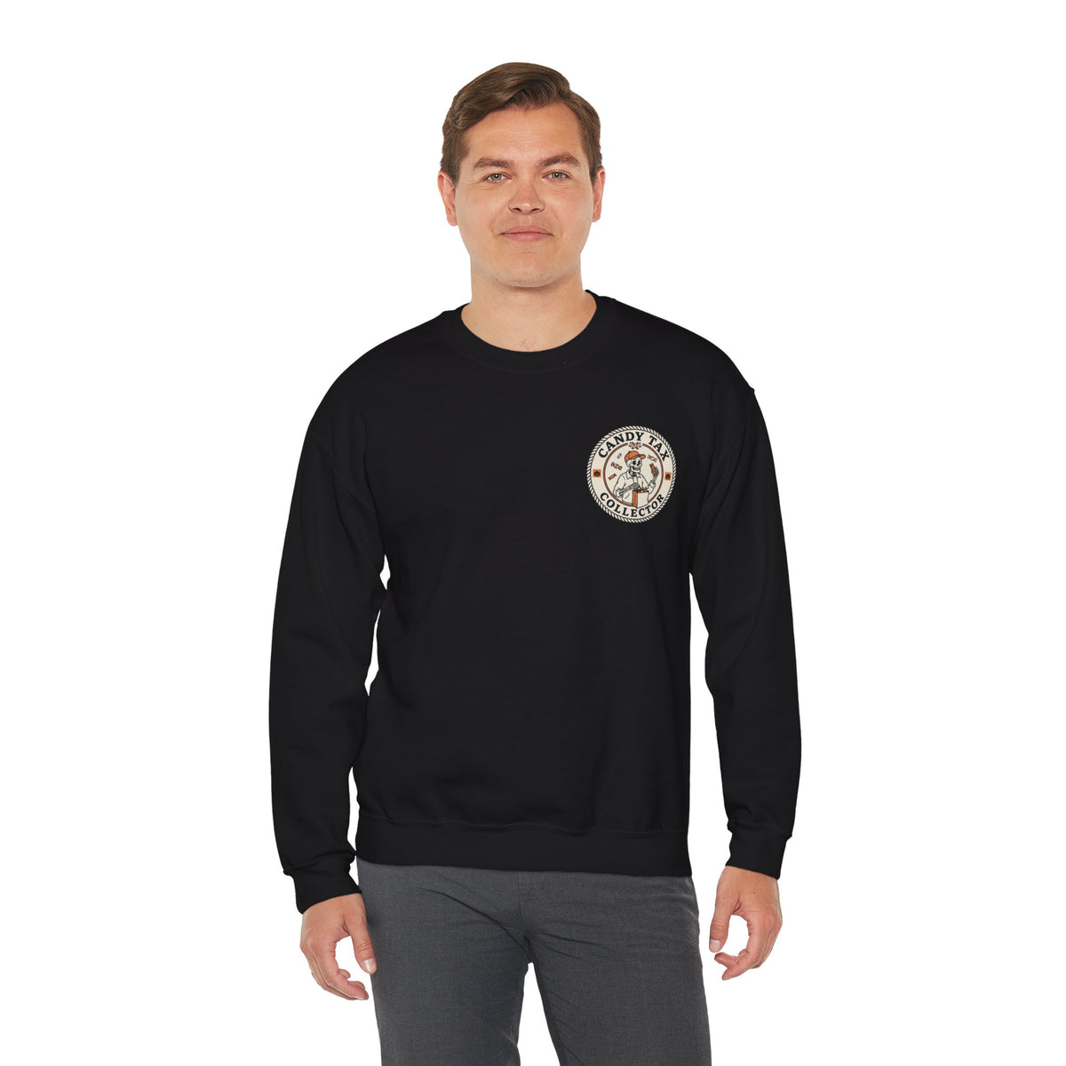 Candy Tax Collector Patch Design Sweatshirt Printify