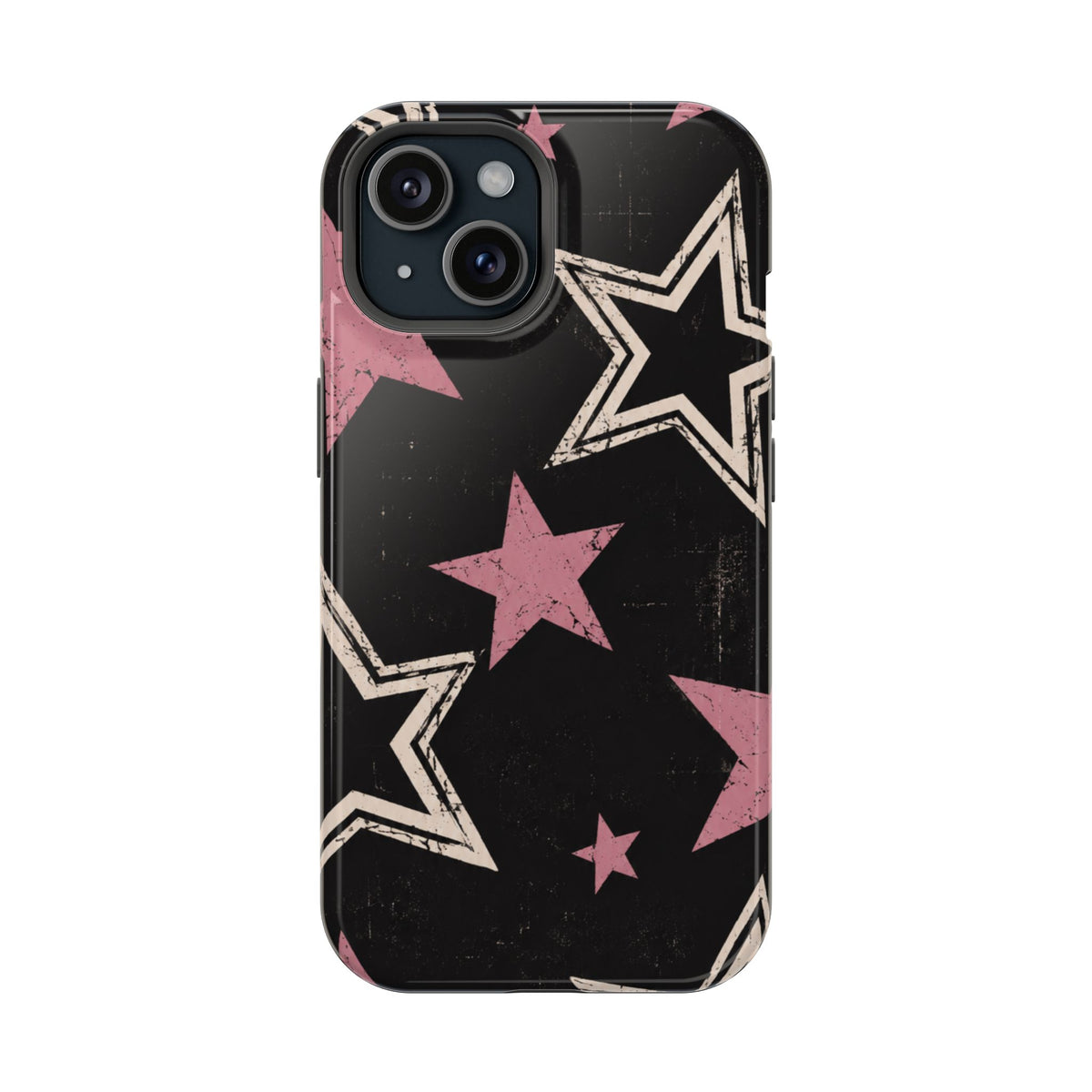 Pink Retro Stars Magnetic Phone Case, alternate view