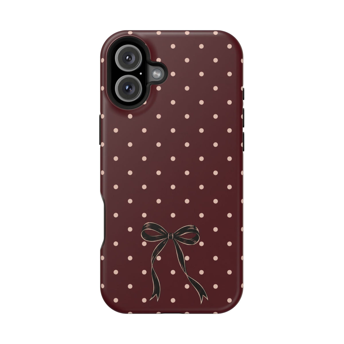 Burgundy Polka Dot Magnetic Phone Case, alternate view
