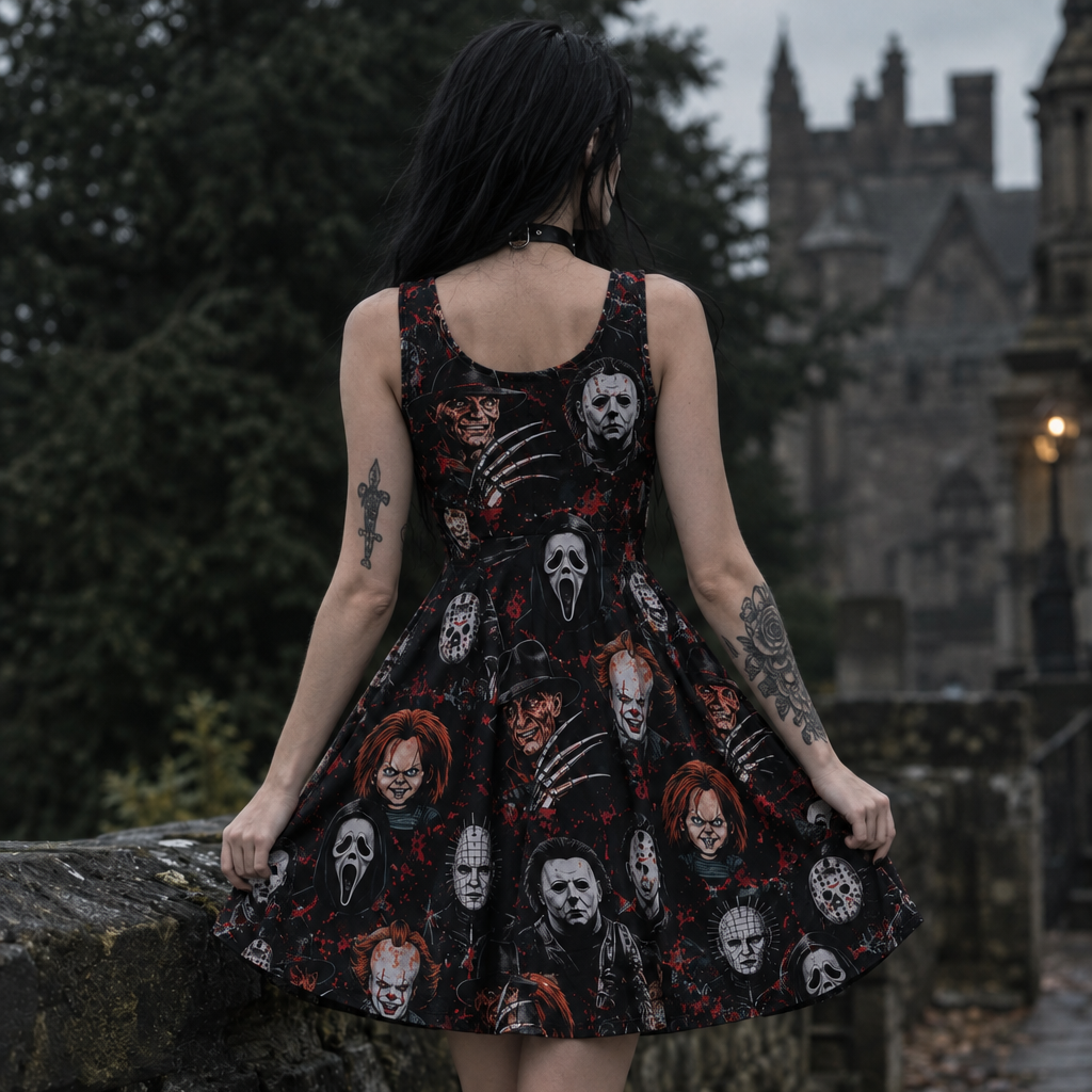 Horror Icons Skater Dress – Back
