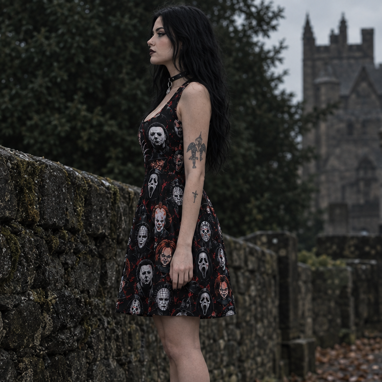 Horror Icons Skater Dress – Left Side