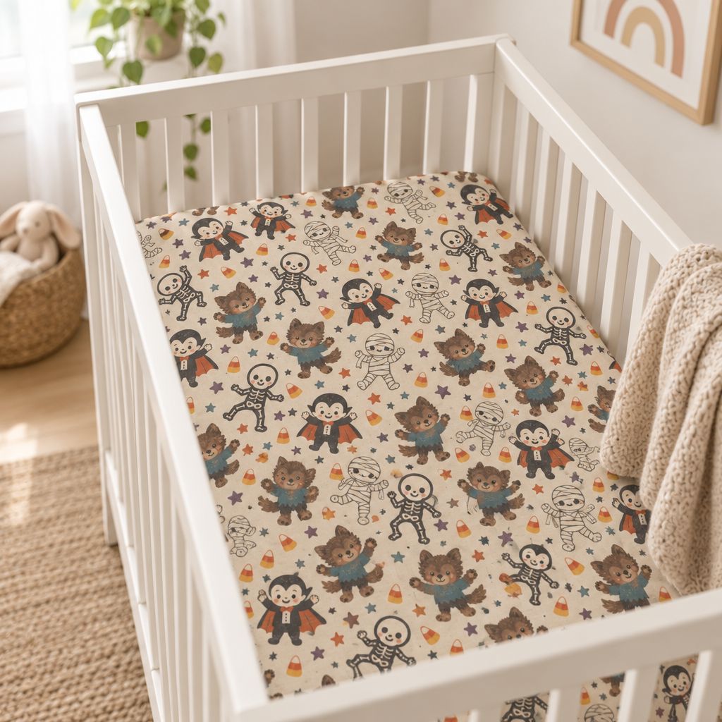 Halloween Friends Fitted Crib Sheet, alternate view