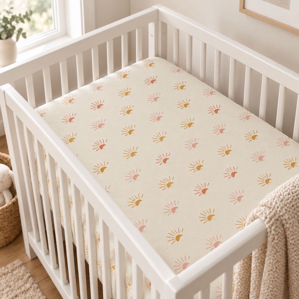 Neutral Rainbow Crib Sheet, alternate view